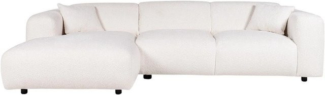 Vente-unique Sofa Pogni in Weiß mit Bouclé-Stoff und L-Form - Bild 1