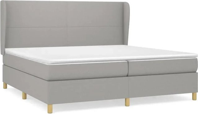 vidaXL Boxspringbett mit Matratze Hybrid-Design in Hellgrau, B/T/H: 200 x 200 x 203 cm - Bild 1