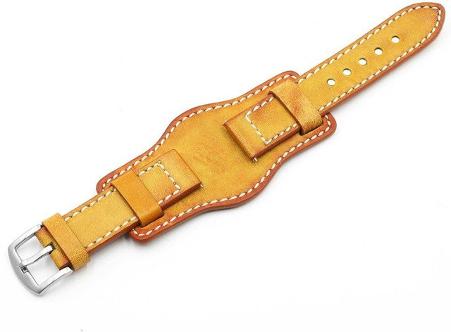 Fossil Uhrenarmband Leder, Gelb, Herren - Bild 1
