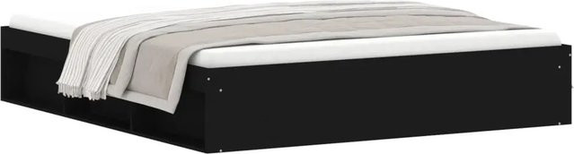 vidaXL Bettgestell modern aus massivem Kiefernholz, Schwarz, B: 180 cm, T: 200 cm - Bild 1