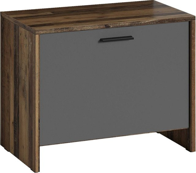 Sitzbank byLIVING BEN in Eiche Old Wood Nachbildung, anthrazit, B/H/T: 60 x 48 x 35 cm - Bild 1