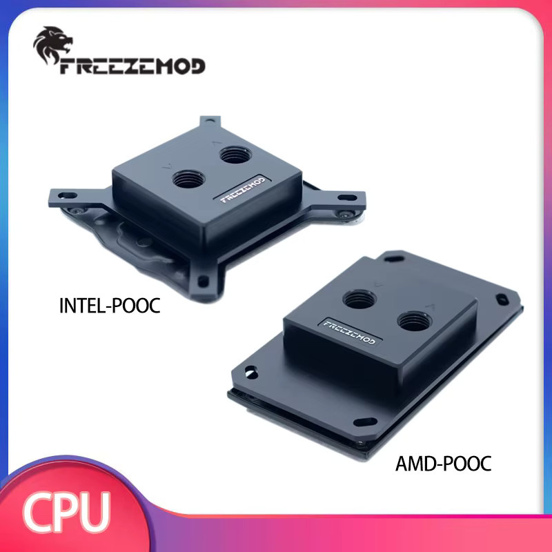 FREEZEMOD Wasser-CPU-Kühler mit Mikrokanälen für Intel LGA 1151 115X 1366 2011 und AMD AM3 AM4 Plattform, Schwarz - Bild 2