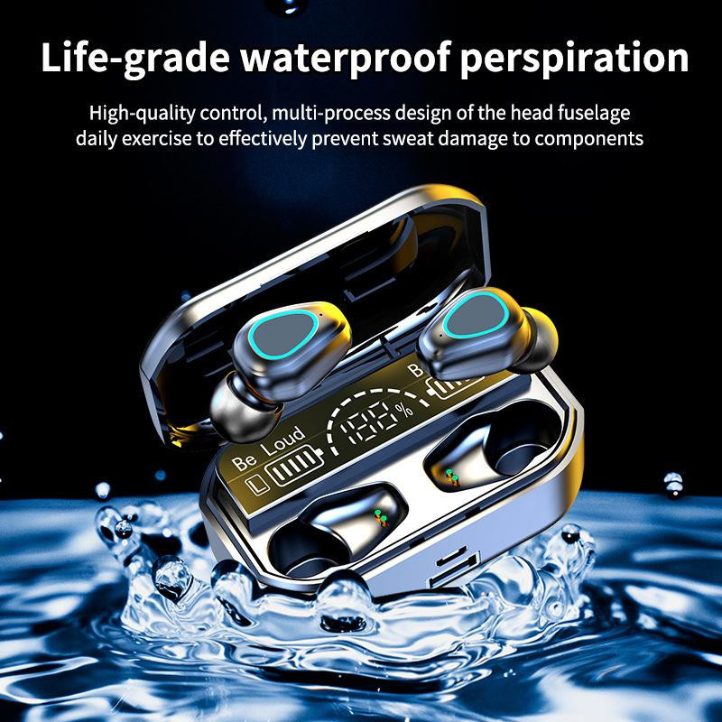 VAORLO Mini In-Ear Bluetooth Kopfhörer mit Digital Display und HD Mikrofon in Weiß - Bild 5