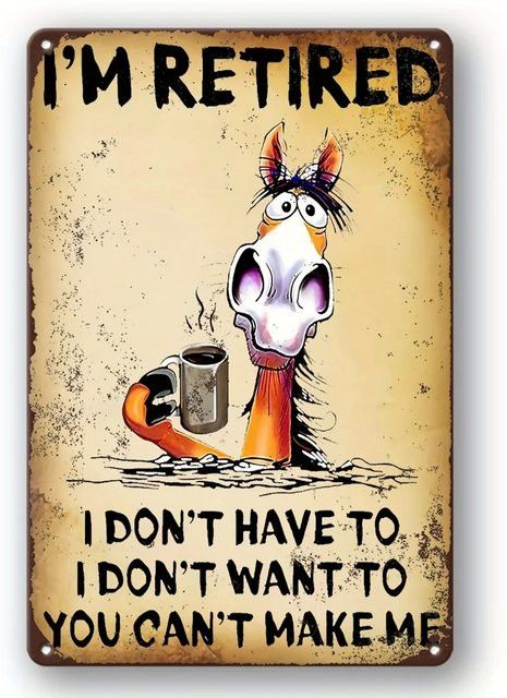 FunFarmProDecor Blechschild mit Tiermotiven im Ruhestand als humorvolle Wandkunst für Garage und Café, Höhe: 20,0 cm, Breite: 20,0 cm - Bild 1