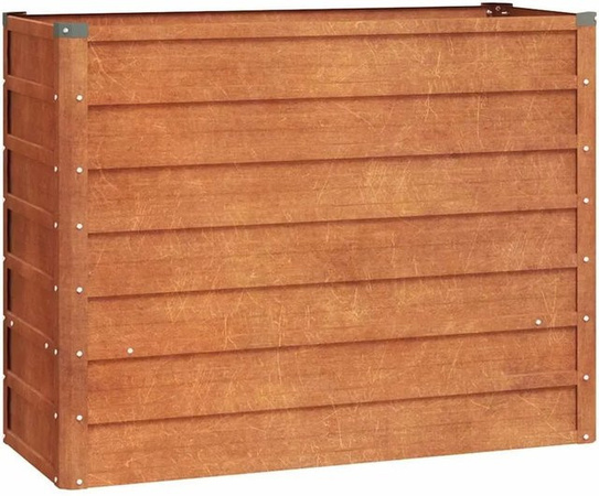 DELUKE Hochbeet ISAK aus Cortenstahl in Braun-antik, unten offen, B/T/H: 100 x 40 x 77 cm