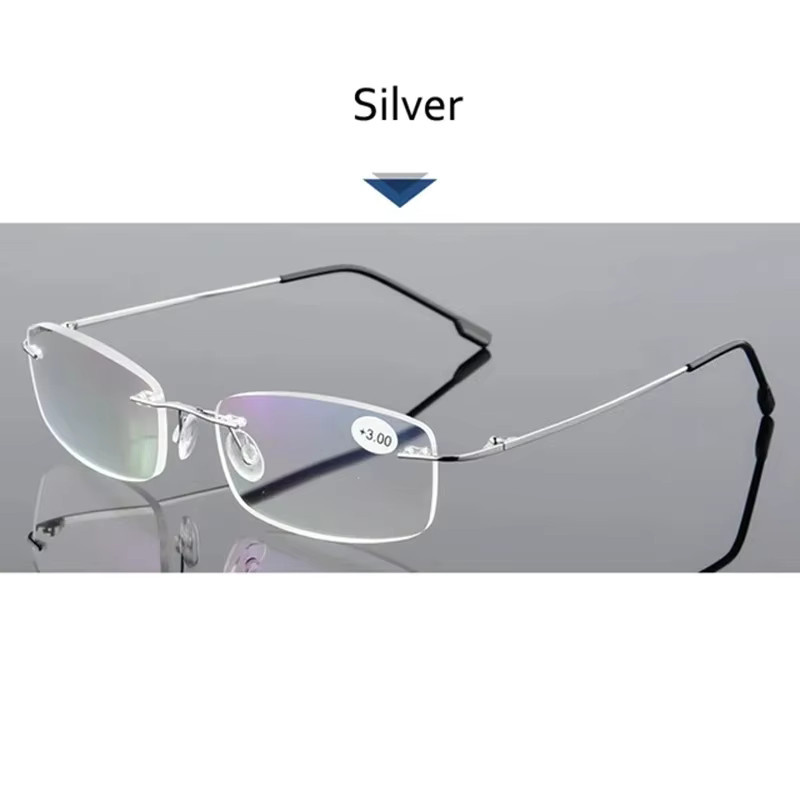 ONEVAN Lesebrille, randlos, Titanium, rectangular, silver, Unisex - Bild 3