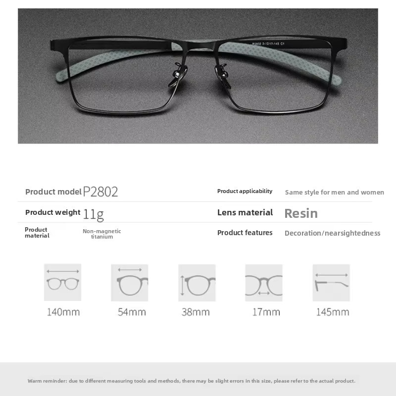 SZTZX Lesebrille, randlos, Titan, rechteckig, schwarz - Bild 3