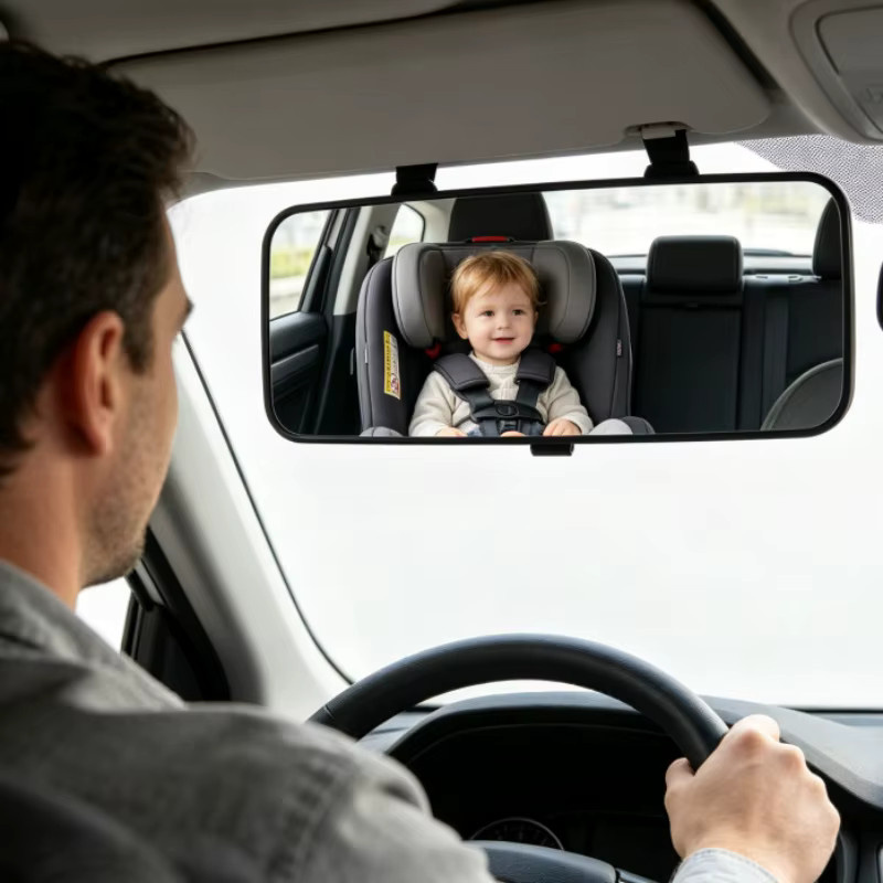 Baby-Beobachtungsspiegel für das Auto als zusätzlicher Rückspiegel in Schwarz - Bild 5