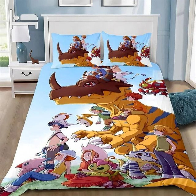 Bettwäsche-Set Digimon Greymons mit Kissenbezug aus Polyester, Mehrfarbig, B/H: 220 x 240 cm - Bild 1