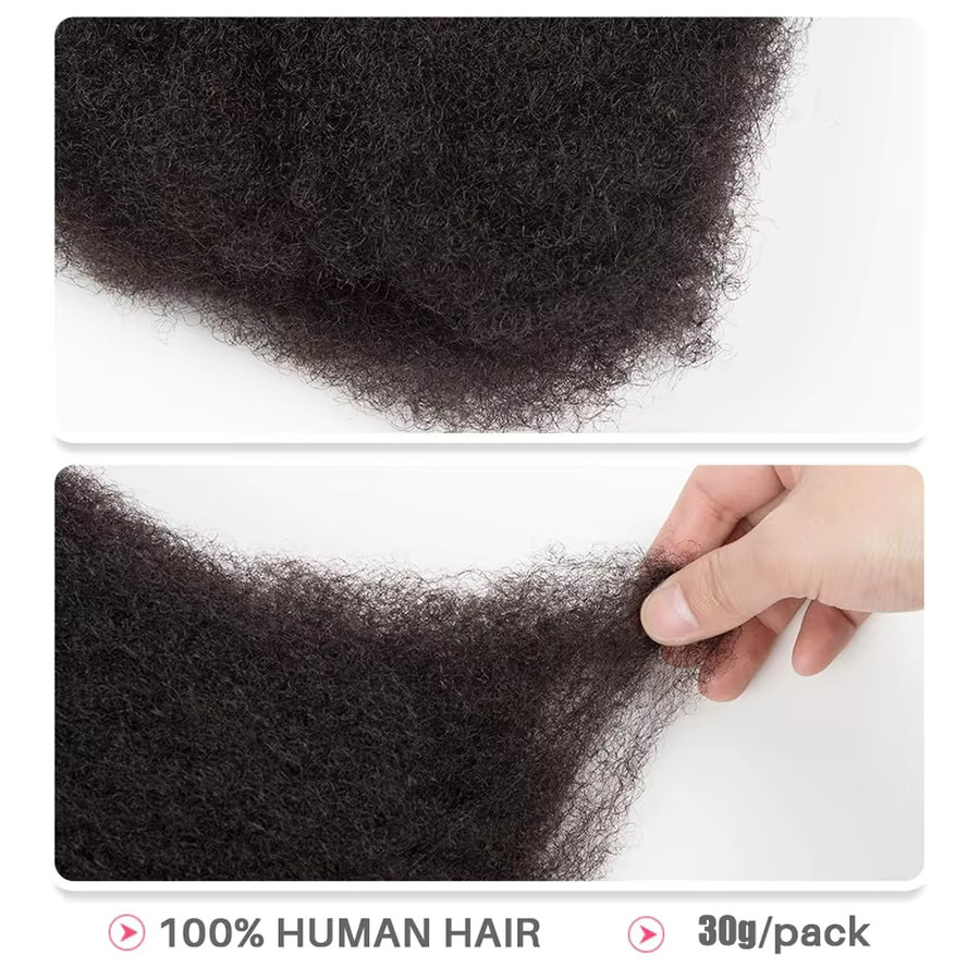 FUGANGXIU Afro Kinky Bulk Hair, 30g, Echthaar - Bild 2