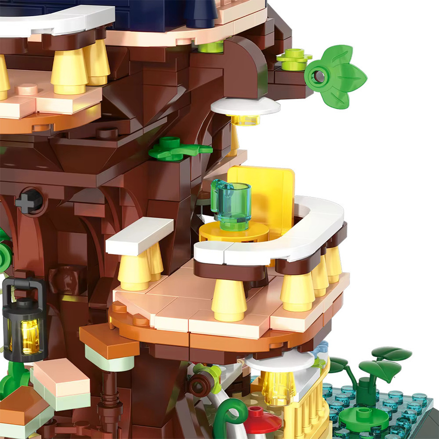 Doubuilt Sakura Baum Haus Architektur Modell aus Micro Ziegeln, 1130 Teile, Mehrfarbig - Bild 3