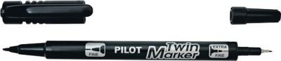 Pilot Permanent Marker Twin Marker mit zwei Strichstärken, Schwarz - Bild 1
