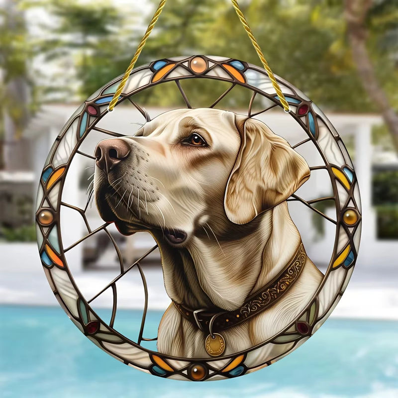 Hund Denkmal Sonnenfänger als Erinnerung an das Haustier, mehrfarbiger Lichtfänger aus Acryl für Hundeliebhaber - Bild 2