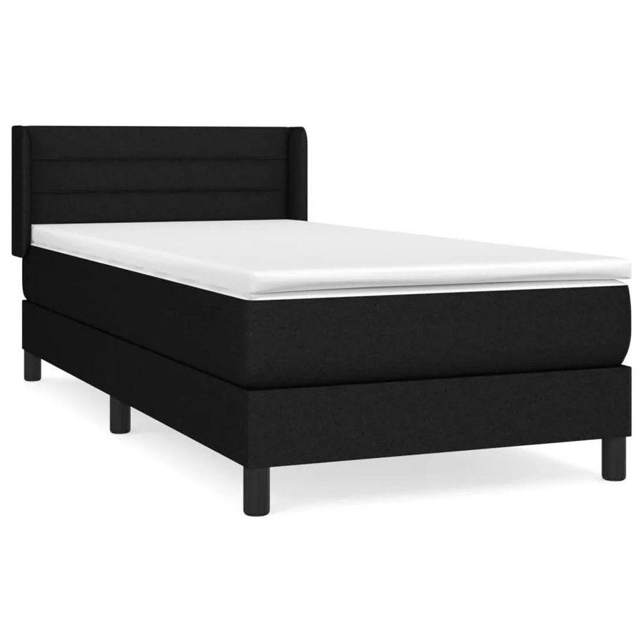 vidaXL Boxspringbett Hybrid mit Matratze Schwarz Stoff B: 80 cm, L: 200 cm - Bild 2