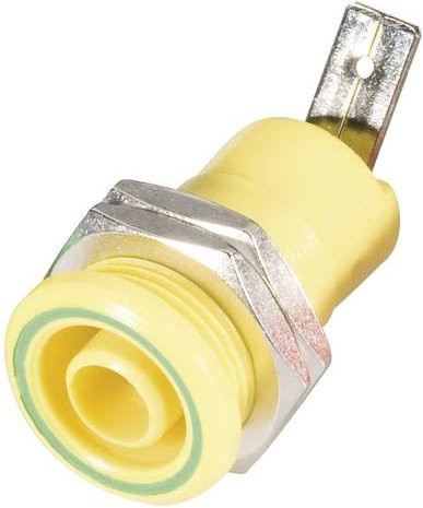 Schnepp BU 4600 ge Sicherheits-Laborbuchse für vertikalen Einbau, Farbe: Gelb, Stift-Ø: 4mm - Bild 1