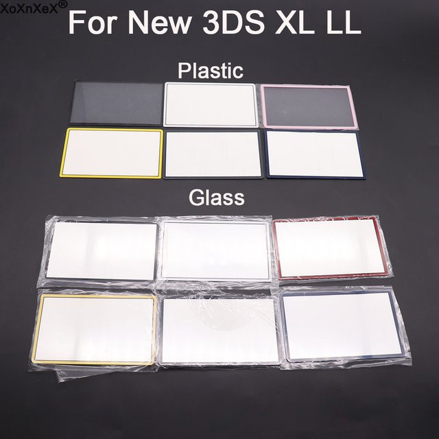 Nintendo Ersatz-Glas- und Kunststoff-Oberteilabdeckung für den Bildschirmrahmen der 3DS XL LL, New 3DS XL und 3DS LL Spielkonsole in Schwarz - Bild 1