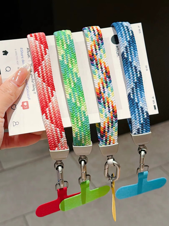 Universelles elastisches Handyband in Regenbogenfarben als Anti-Verlust-Handgelenkband für Handyhüllen - Bild 4