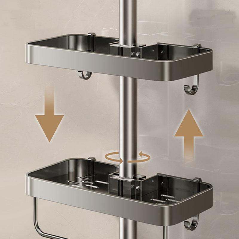 Duschablage für das Badezimmer aus Aluminiumlegierung mit Hebestange und Haken zur Organisation von Duschgel und Shampoo ohne Bohren - Bild 4