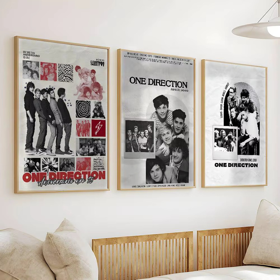 Band One D-Richtung Selbstklebendes Wandbild Bilibili Retro Poster in Mehrfarbig - Bild 5