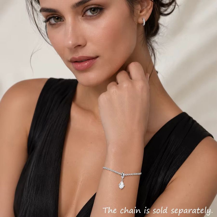 Thaddaeus Wassertropfen-Charm-Anhänger, 925 Silber, Damen - Bild 2