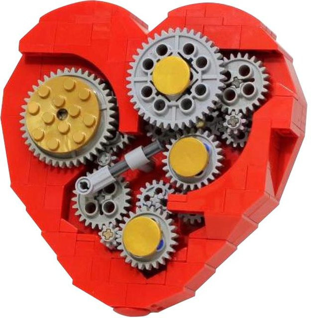 Gobricks MOC Uhrwerk Herz Steine Förderband Baustein Set ab 14 Jahren - Bild 1