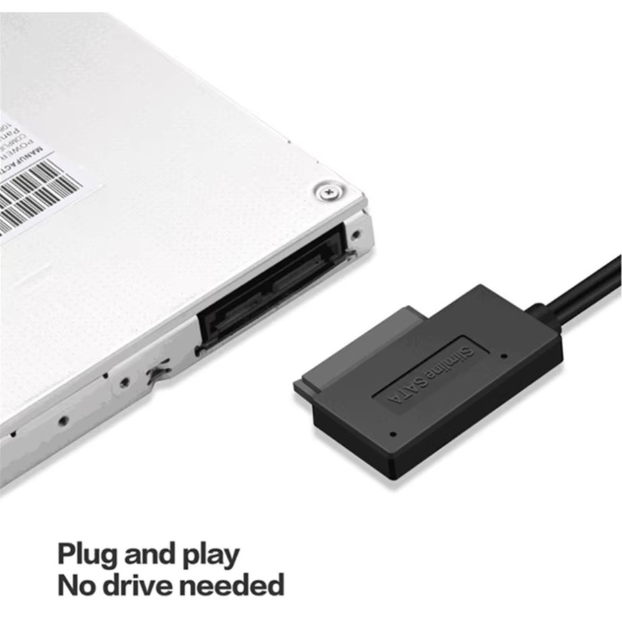 PzzPss USB 2.0 zu Mini SATA II 7+6 13Pin Adapter Konverter Kabel in Schwarz für Laptop CD/DVD ROM Slimline Laufwerke und HDD Caddy - Bild 2