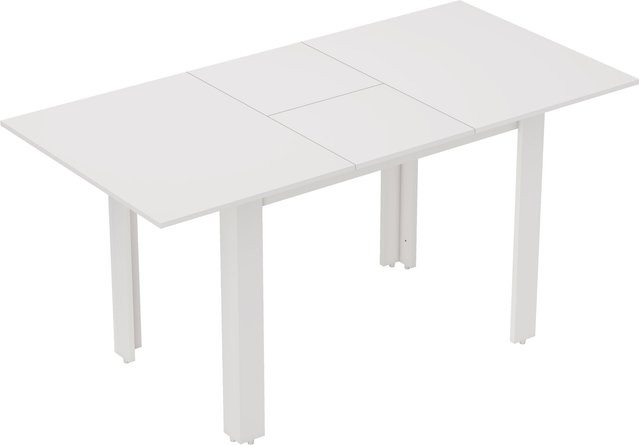HOMCOM Esstisch ausziehbar in Hochglanzweiß, moderner Küchentisch für 4-6 Personen, B/T: 120-160 x 80 cm - Bild 1