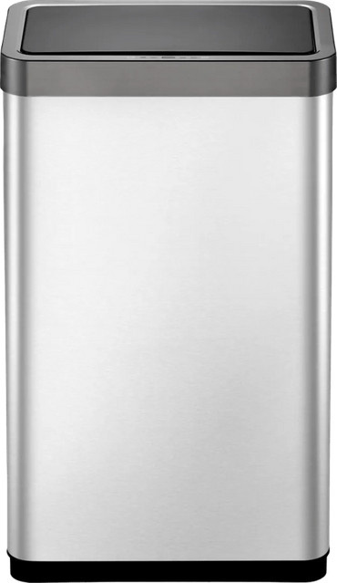 EKO Mirage X Sensor-Abfalleimer aus Edelstahl matt in Silber/Schwarz, 80 Liter, B: 46,9 cm, T: 27,8 cm, H: 72,2 cm - Bild 1