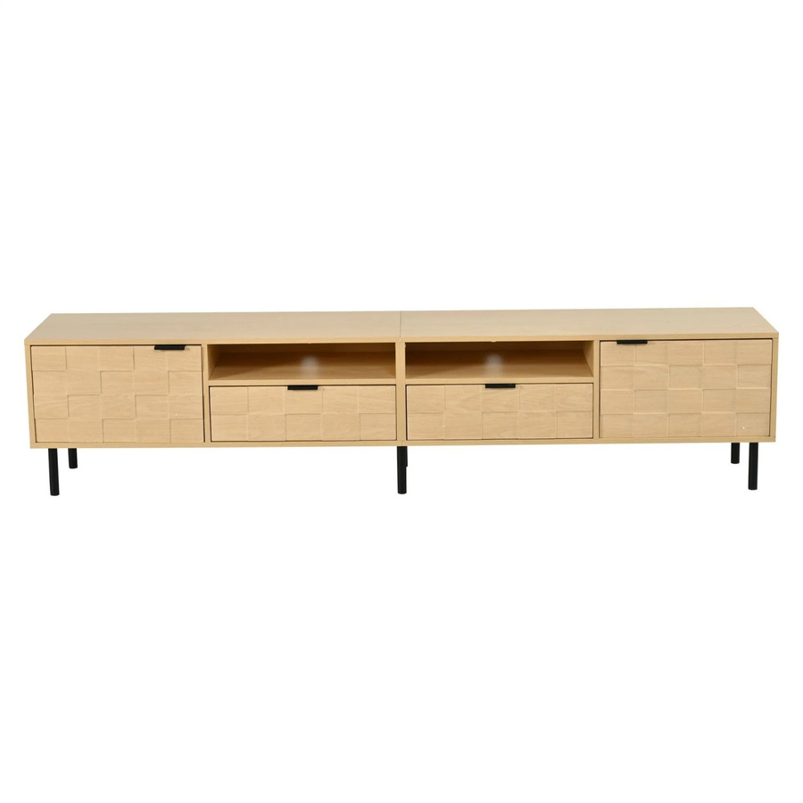 Merax TV-Lowboard in Beige mit 2 Türen, minimalistisches Design für dein Wohnzimmer, B/T/H: 200 x 35 x 44,5 cm - Bild 2