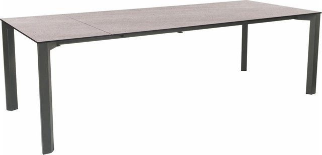 Stern Ausziehtisch Penta Aluminium in Graphite mit Silverstar Stone light Tischplatte, B/T: 200 bis 250 x 100 cm - Bild 1