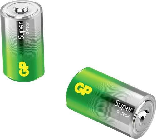 GP Super Mono D Batterie Alkali-Mangan 1.5V, 2er-Pack, Grün - Bild 1