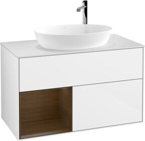 V&B Waschtischunterschrank Finion 100 Wandbeleuchtung in Weiß lackiert B/T/H: 100 x 50,1 x 50,1 cm - Bild 1