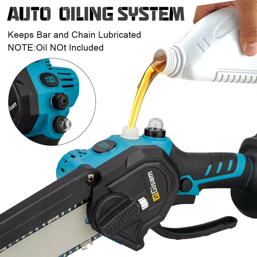 GΣ 8 Zoll bürstenlose Einhand-Elektrokettensäge für Makita 18V Akku LXT, Blau - Bild 4