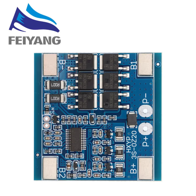 SAMIORE ROBOT 3S BMS Lithium-Batterie-Schutzplatine für 18650 Akkus, 11,1V 12,6V, Blau, mit Balance- und Temperaturregelung sowie Anti-Überladungsschutz (12V 15A/20A/25A) - Bild 2