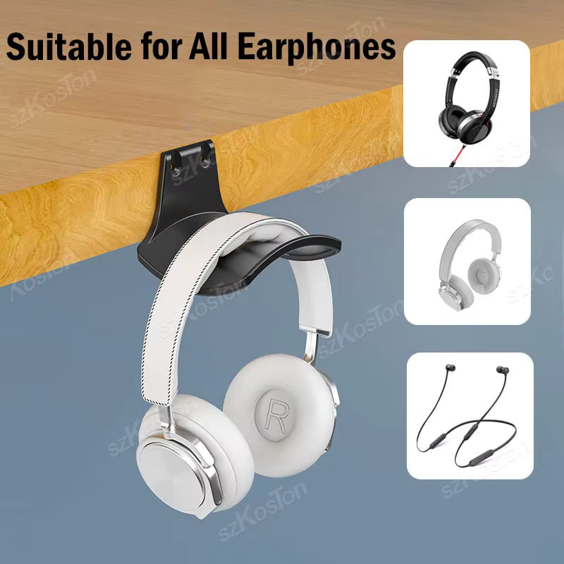 SZKOSTON Universal Kopfhörer Ständer zur Wandmontage als Headset Halter in Schwarz oder Weiß - Bild 3