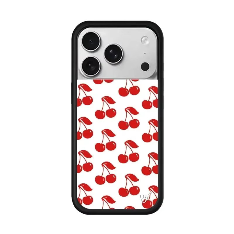 Potdemiel Handyhülle Wildflower mit 3D Erdbeer-Kirsch-Design in Rot und Multicolour für iPhone 12 bis iPhone 17 Pro Max Plus, stoßfeste Schutzhülle - Bild 4