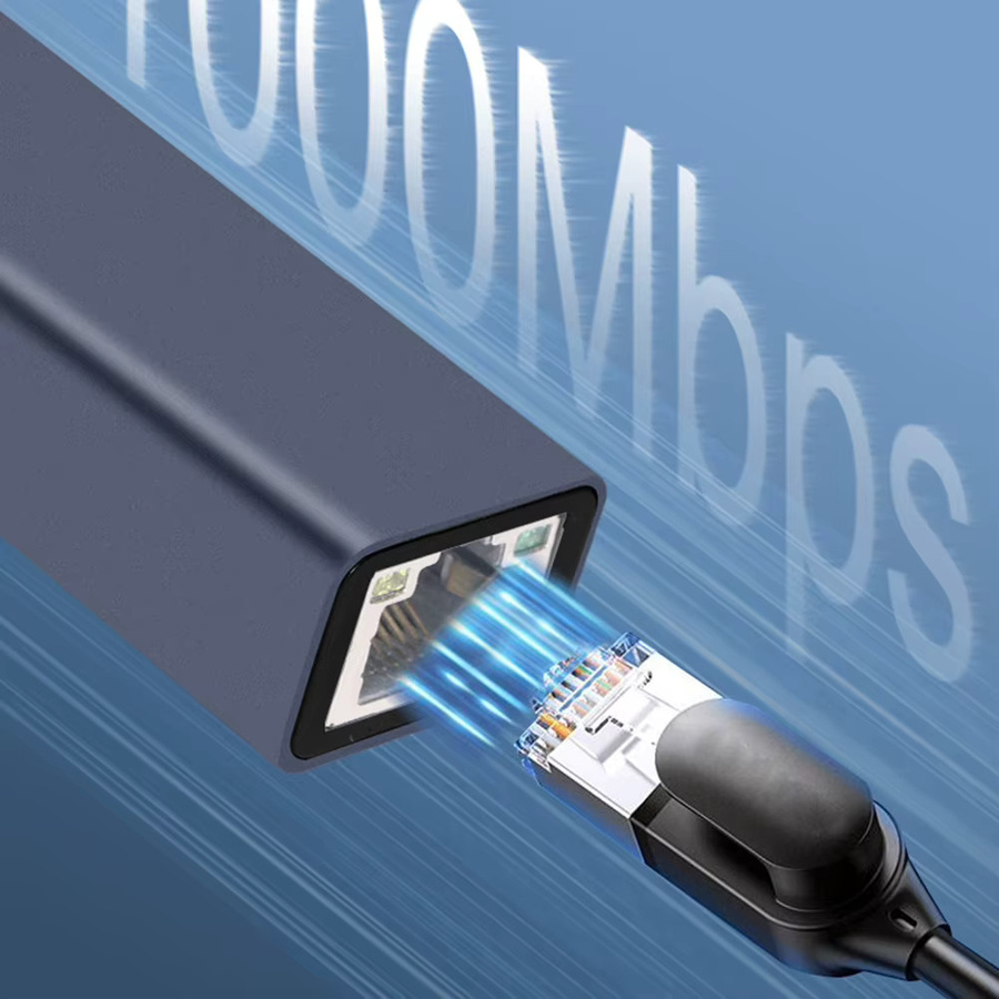 ALLOET USB-C-zu-RJ45-Gigabit-Ethernet-Adapter in Grau für PC, Laptop und Tablet - Bild 3