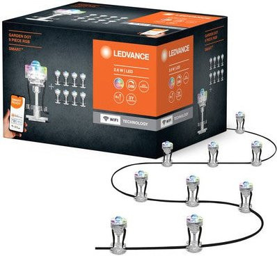 LEDVANCE Smart+ Outdoor Garden Dot Mini LED Gartenleuchte RGB mehrfarbig Wifi dimmbar IP65 Silber - Bild 1