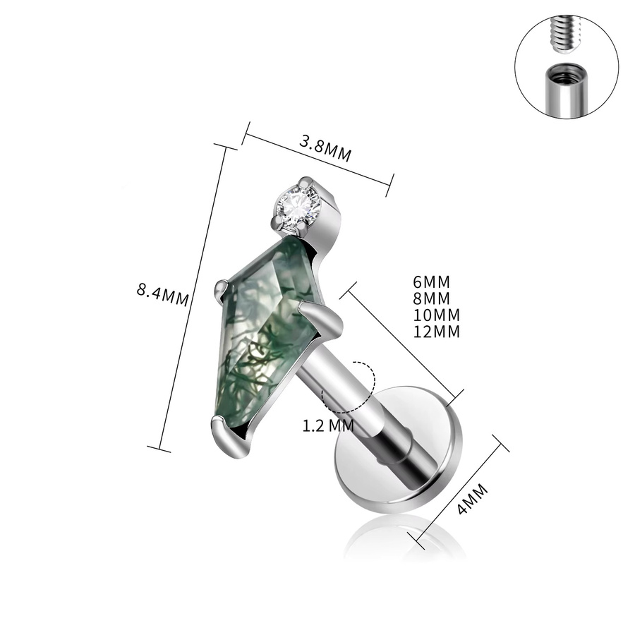 Ohrring Titan, Moosachat, Kite, Unisex - Bild 2