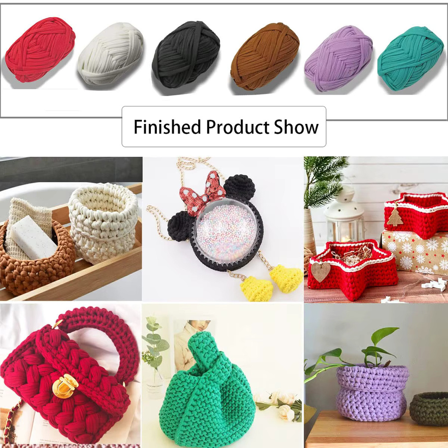 NOTIONSLAND T-Shirt-Garn in Multicolour, 100 g elastisches Strickgarn für DIY-Projekte wie Taschen, Decken und Kissen - Bild 3