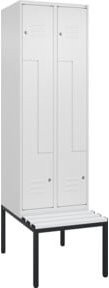 C+P Z-Spind Classic PLUS Sitzbank mit 4 Fächern und Zylinderschloss, Kunststoff-Sitzfläche, B/T/H: 212,0 x 60,0 x 81,5 cm - Bild 1