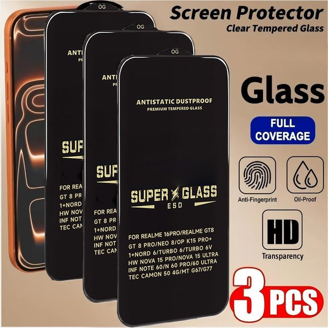 3er-Set stoßfeste Displayschutzfolien aus gehärtetem Glas für OnePlus 15R 15 10T 8T 13T 9R 9 Nord 5 4 6 in Transparent - Bild 1