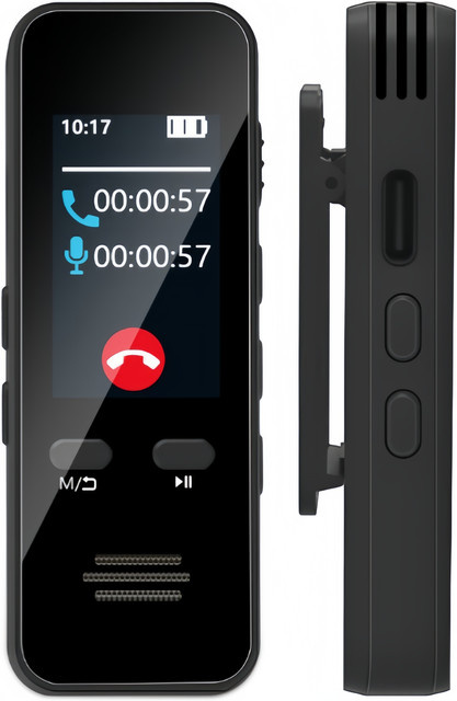 Bytelike Digitaler Voice Recorder mit 64GB Speicher, Passwortschutz, Sprachsteuerung und LCD-Display in Schwarz - Bild 1