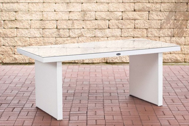 TPFGarden Tisch Avan aus Polyrattan in Weiß mit Glasplatte, B/T/H: 180 x 90 x 74,5 cm - Bild 1