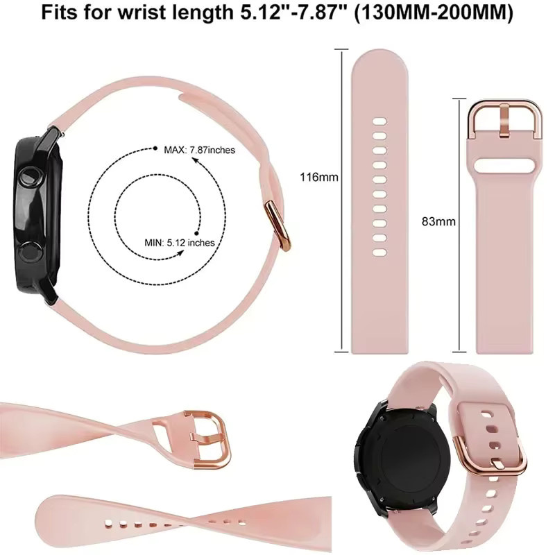 Uhrenarmband Silikonband, 20mm 22mm, für Amazfit Bip3 3Pro GTS2 2E 3 4 4 Mini GTR GTR2, für Samsung Galaxy Watch 7 6 5 4 Classic S3 - Bild 2