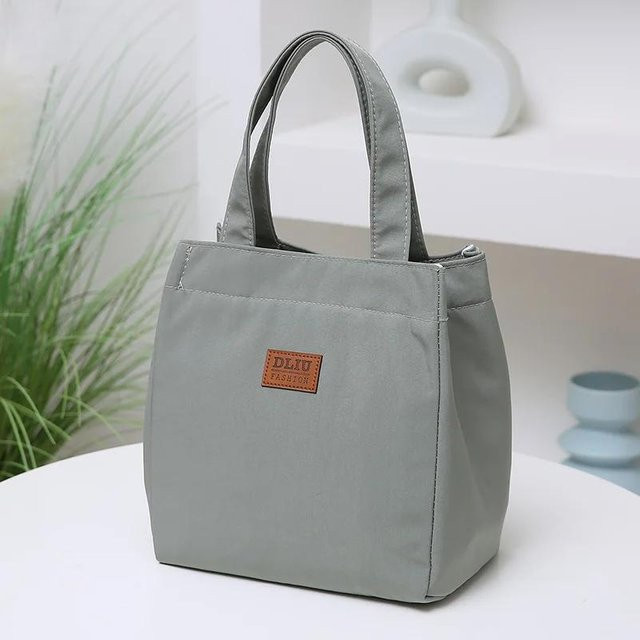 Isolierte Lunchtasche von Yiran bag in Grau mit großem Fassungsvermögen und Tragegriff - Bild 1