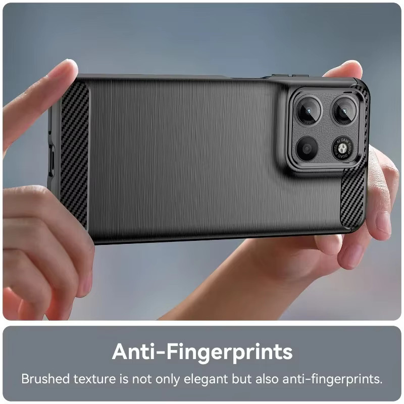 Luxus Carbon Fiber Silikon Schutzhülle für Motorola Moto G57 G67 Power G06 G86 G56 G66Y G66J Edge 70 60 S Pro Fusion Stylus in Schwarz - Bild 2