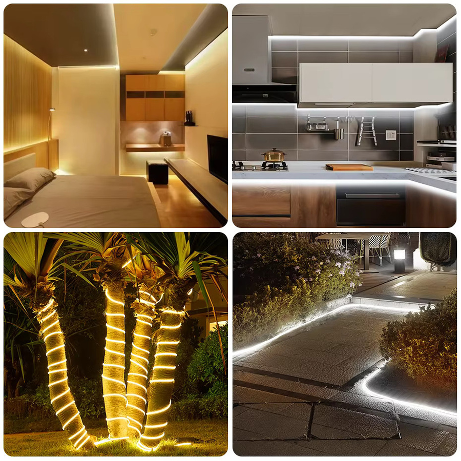 FastDeng LED-Streifen SMD2835 mit 120 LEDs/m, IP67 wasserdicht, weißes Klebeband für Haus und Garten, AC220V - Bild 4