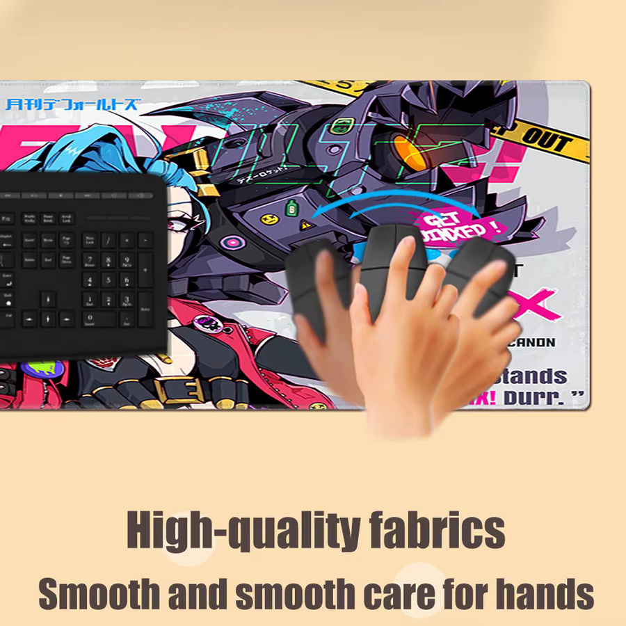 HYBXAXC Gaming Mauspad mit Anime Mädchen Motiv, rutschfeste Deskmat in Multicolour für PC und Laptop - Bild 4