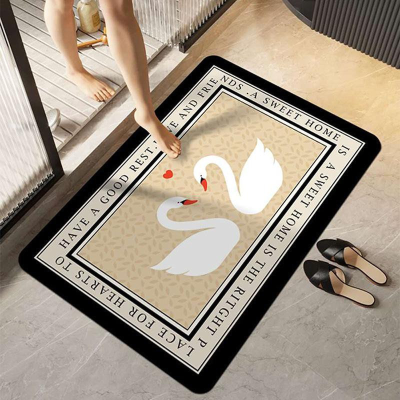 Yiran Furniture Diatomeenschlamm Badezimmer-Bodenmatte mit süßen Tier-Motiven, schnelltrocknend und rutschfest, B/L: 40 x 60 cm - Bild 2